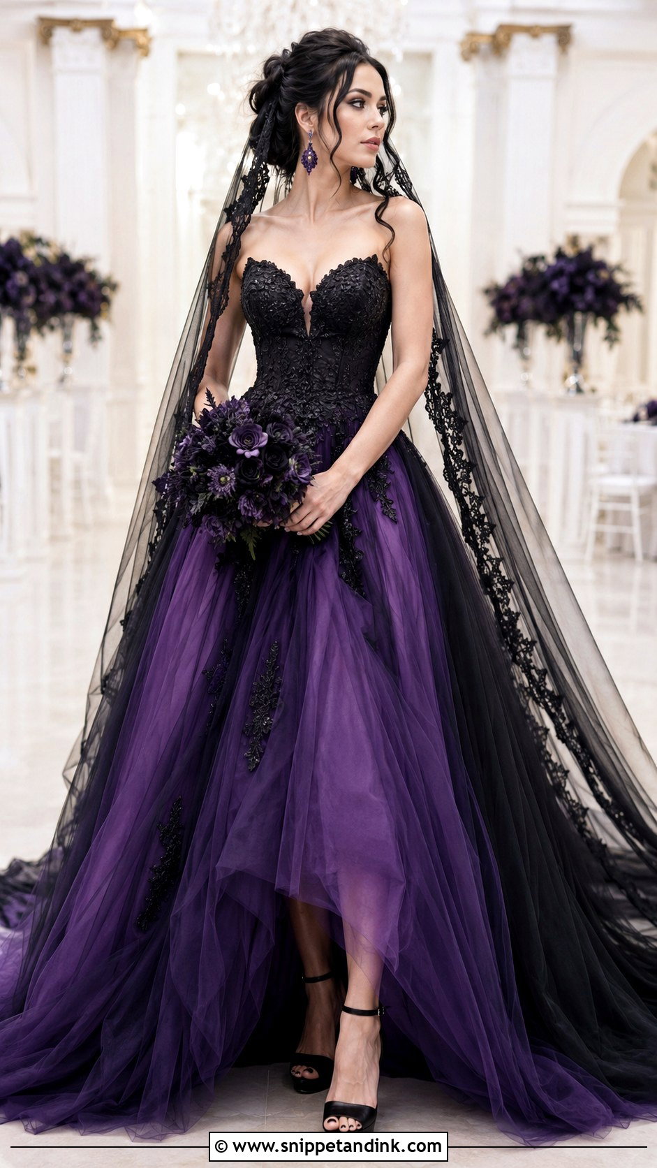 Black And Purple Ball Gown Wedding Dress - Snippet and Ink - 25 Black and Purple Wedding Dress Ideas