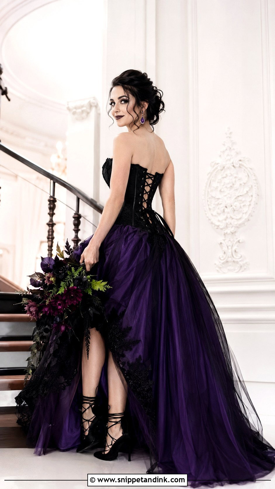 Black And Purple Corset Wedding Dress - Snippet and Ink - 25 Black and Purple Wedding Dress Ideas