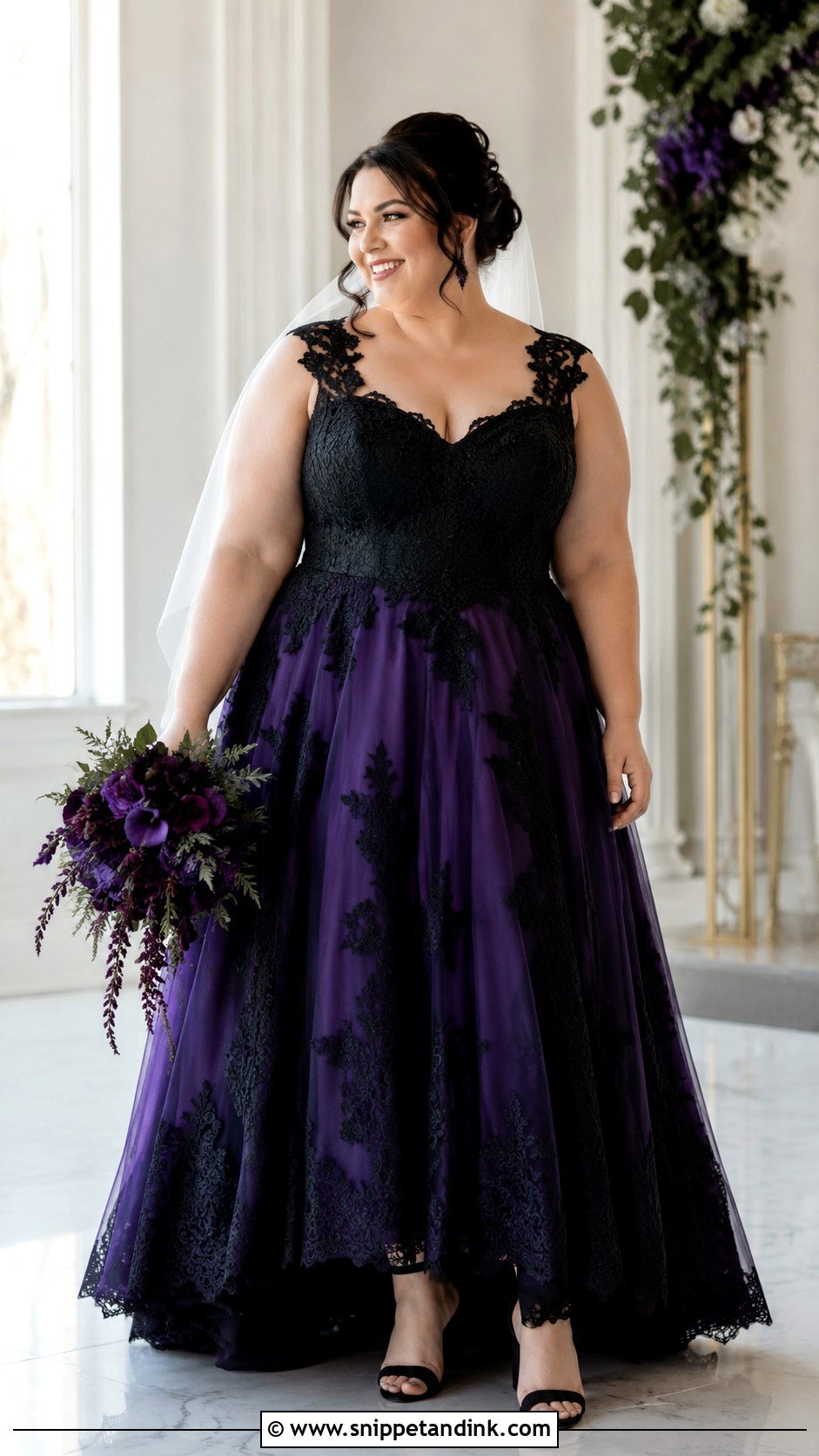 Black And Purple Plus Size Wedding Dress - Snippet and Ink - 25 Black and Purple Wedding Dress Ideas