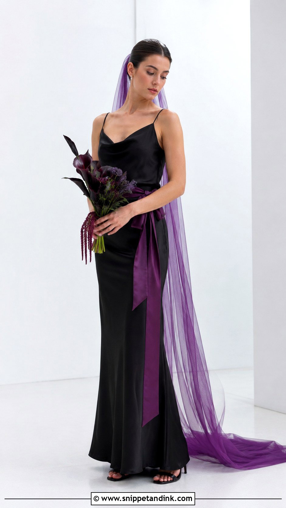 Black And Purple Simple Wedding Dress - Snippet and Ink - 25 Black and Purple Wedding Dress Ideas