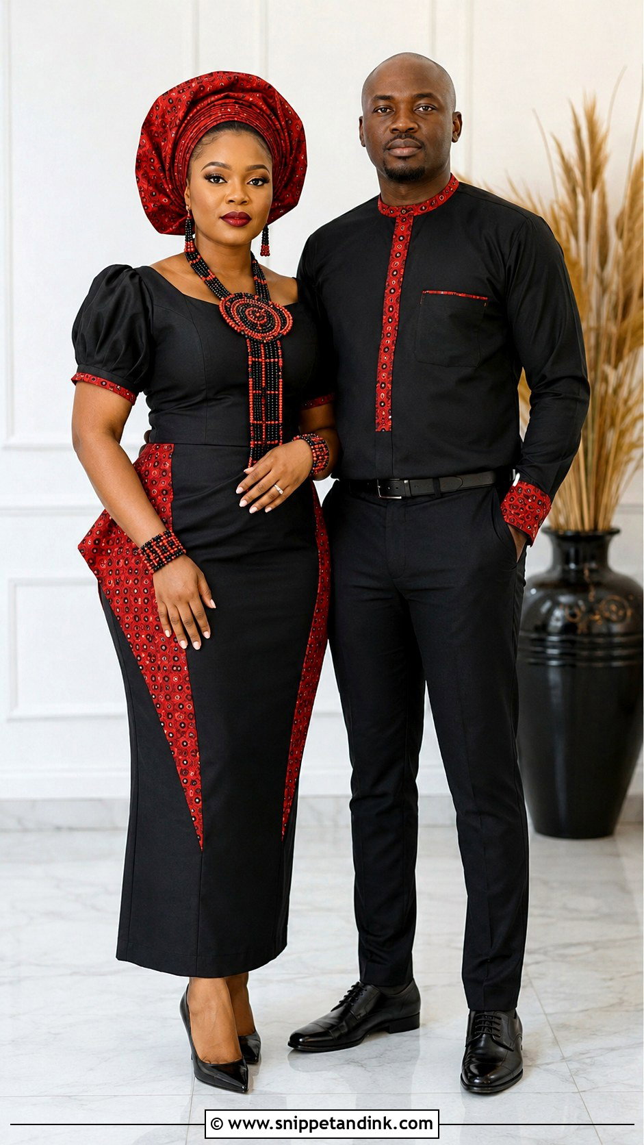 Black And Red Lobola Outfit - Snippet and Ink - 25 Lobola Outfits for Couples