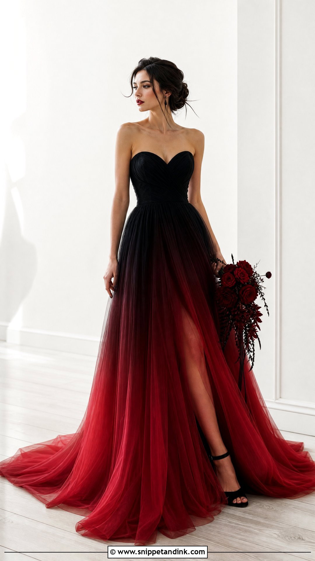 Black And Red Ombre Wedding Dress - Snippet and Ink - 25 Red and Black Wedding Dress Ideas