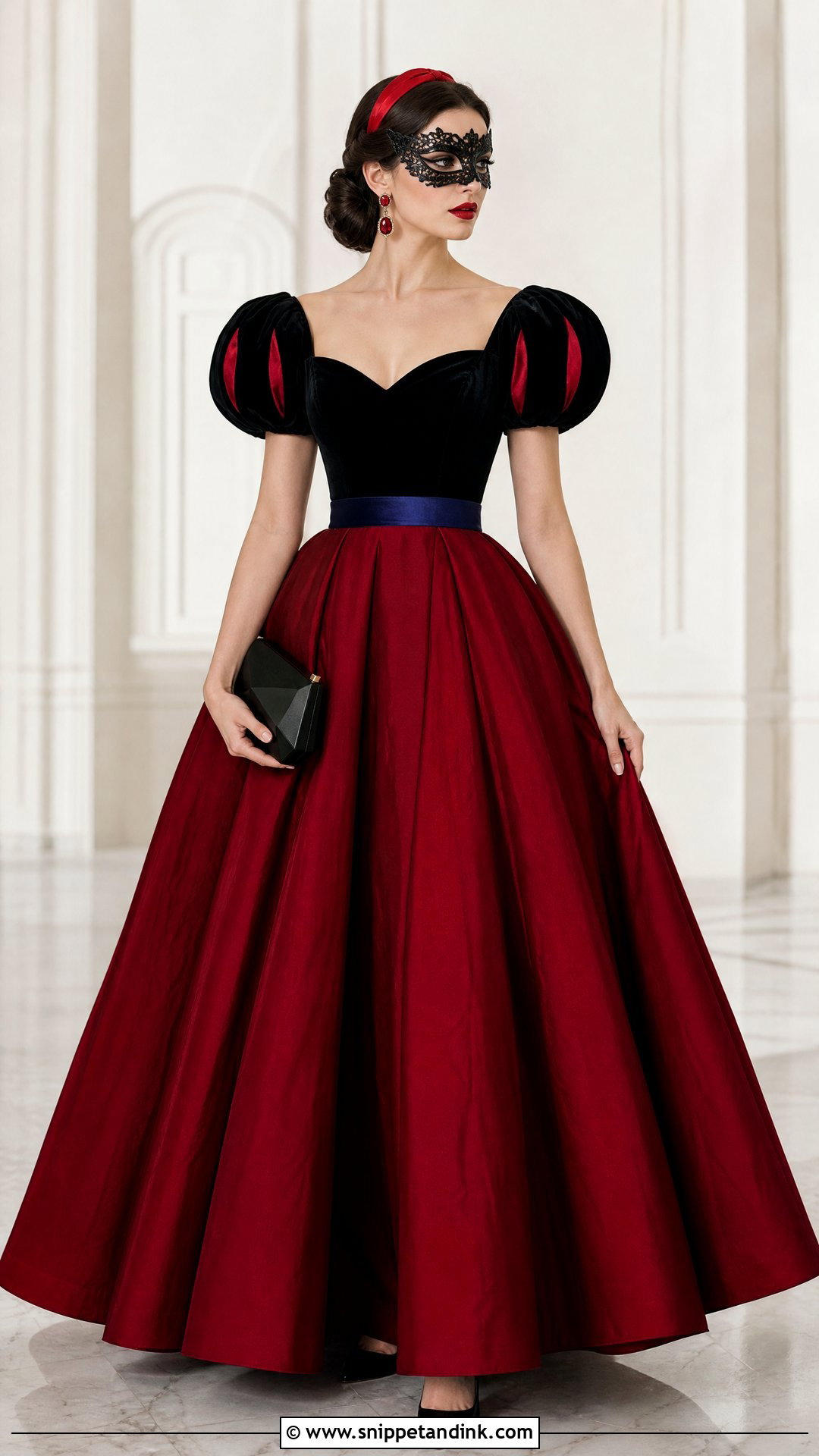 Black And Red Snow White Gown - Snippet and Ink - 20 Snow White Gown Ideas