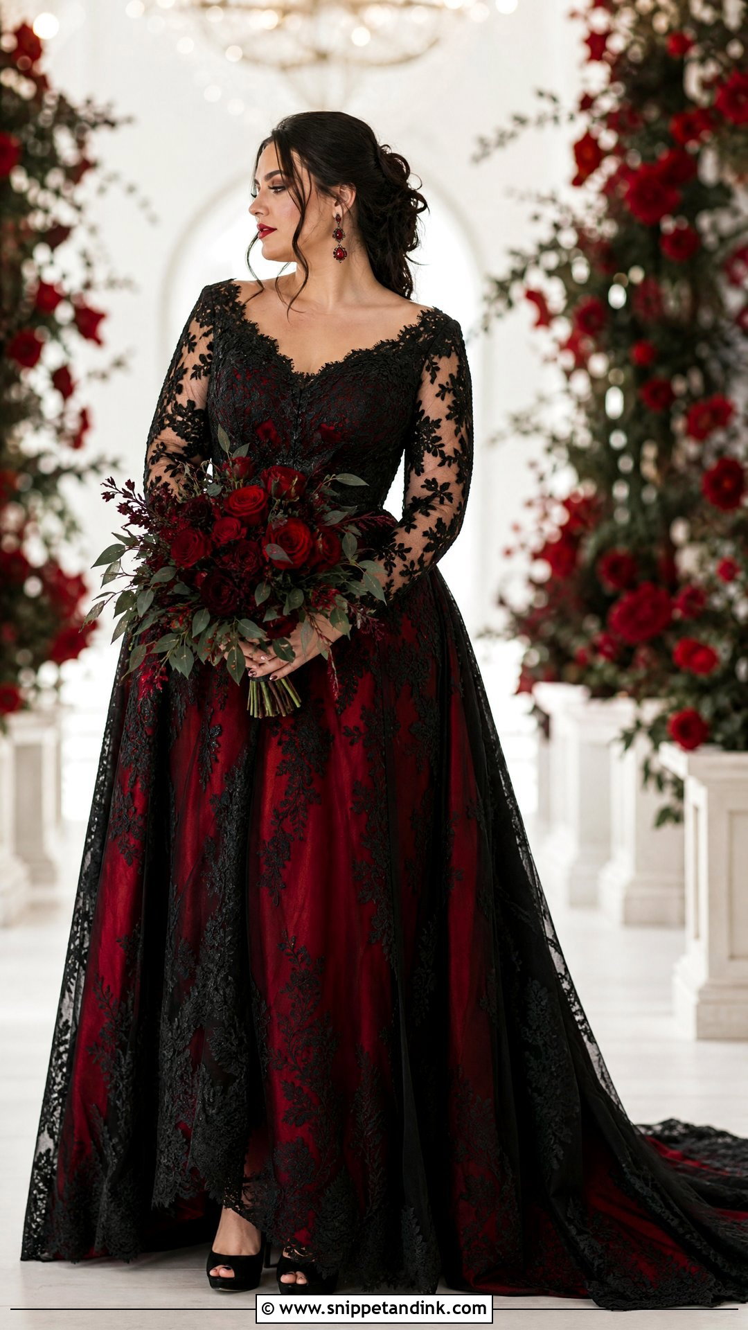Black And Red Wedding Dress - Snippet and Ink - 25 Dark Romantic Wedding Dress Ideas
