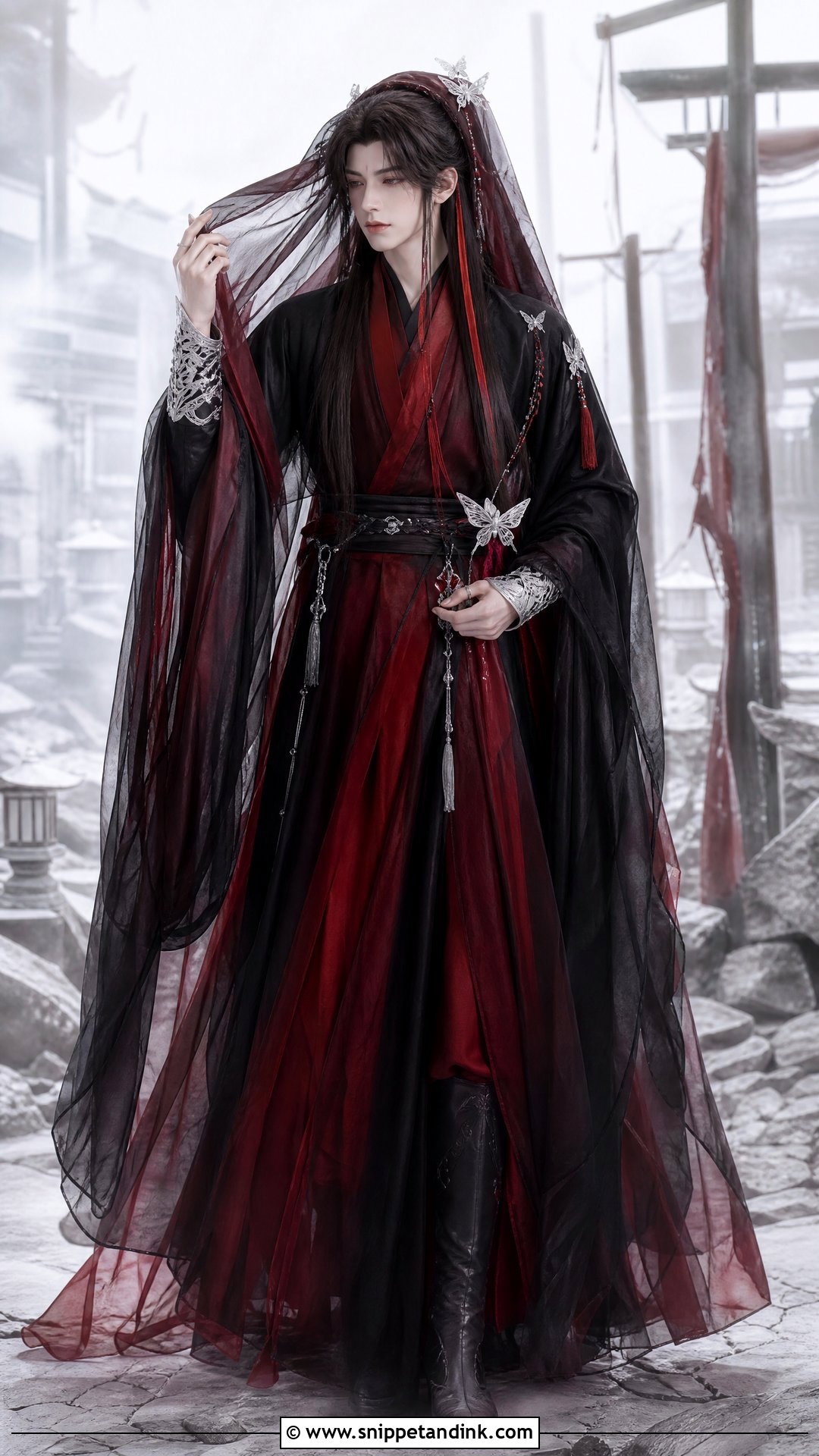 Black And Red Xie Lian Wedding Dress - Snippet and Ink - 20 Xie Lian Wedding Dress Ideas