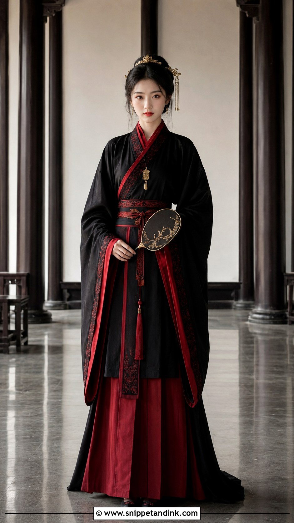 Black And Red Zhou Dynasty Hanfu Wedding Outfit - Snippet and Ink - 20 Wedding Hanfu Ideas