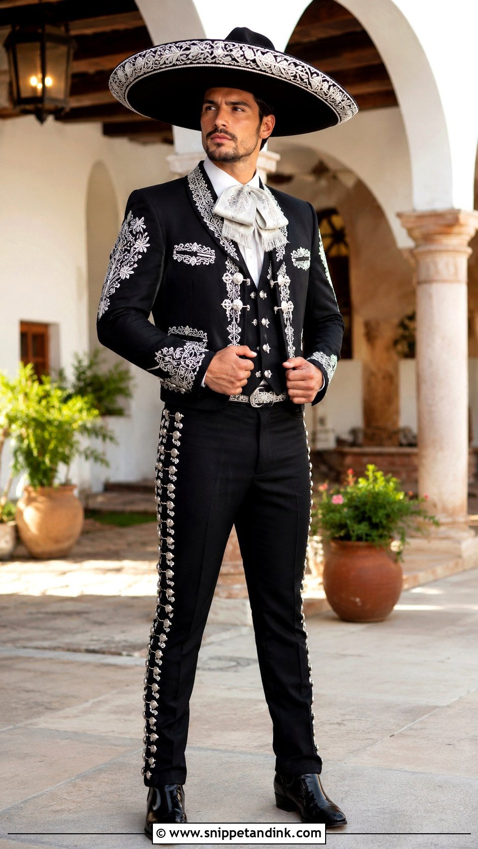 Black And Silver Charro Wedding Suit - Snippet and Ink - 20 Charro Wedding Suit Ideas