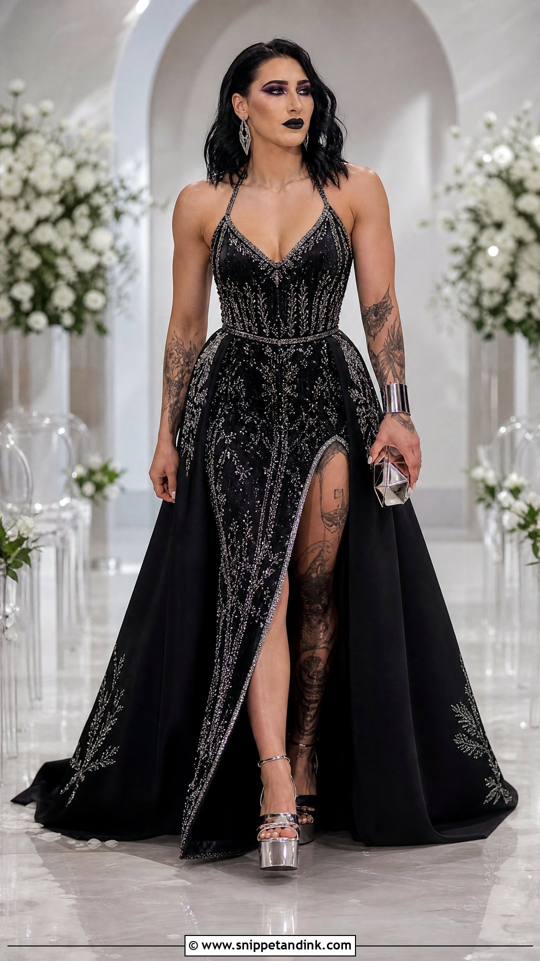 Black And Silver Rhea Ripley Wedding Dress - Snippet and Ink - 20 Rhea Ripley Wedding Dress Ideas