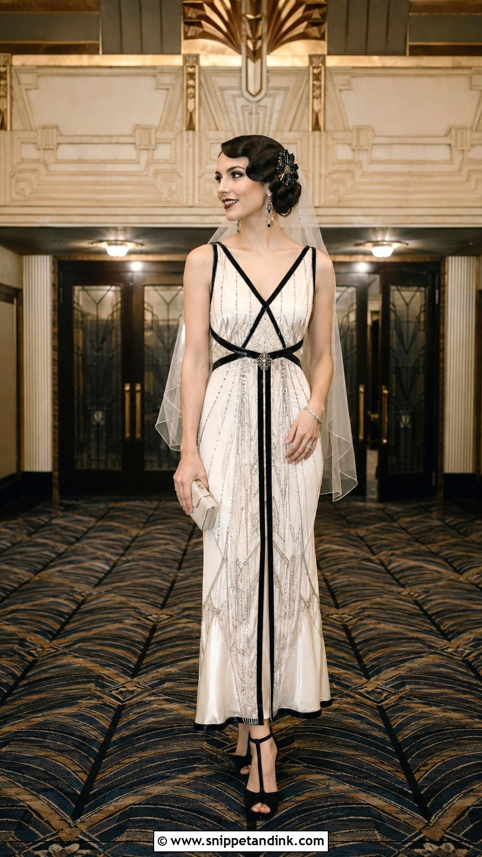 Black And White 1920s Wedding Dress - Snippet and Ink - 20 Roaring 20s Wedding Dress Ideas