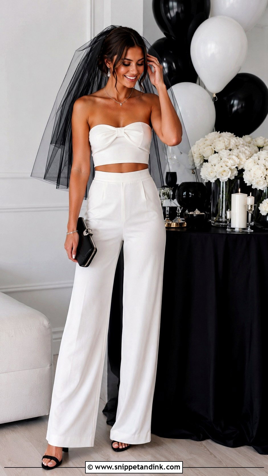 Black And White Bachelorette Outfit - Snippet and Ink - 25 Rip to Her Last Name Bachelorette Outfit Ideas