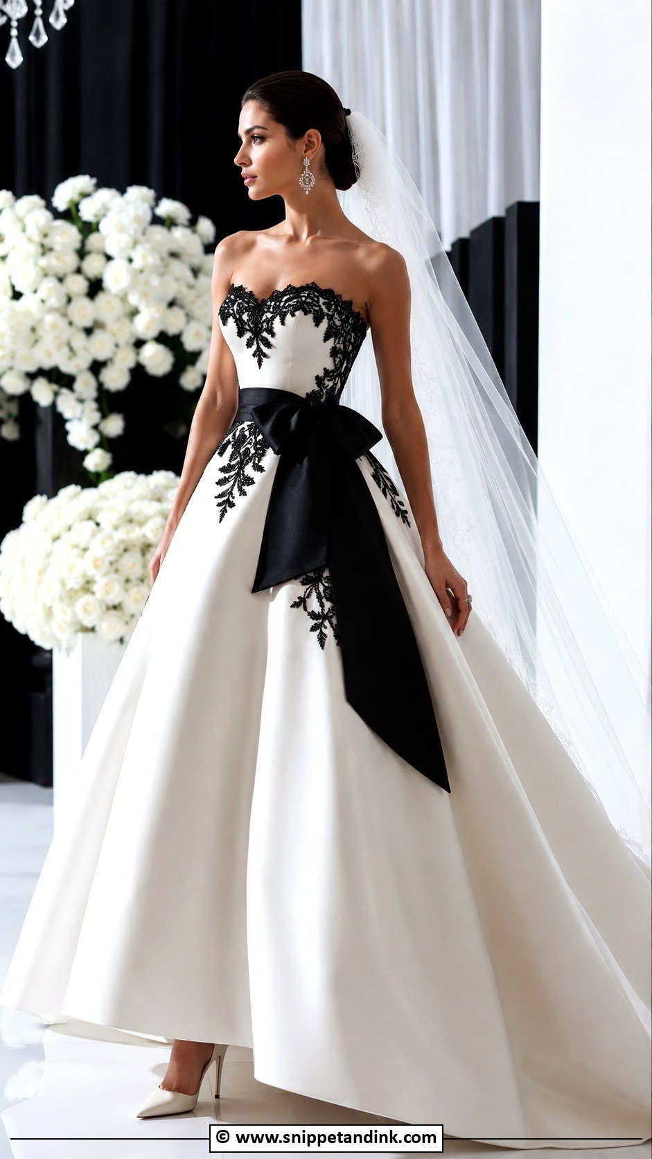 Black And White Ball Gown Wedding Dress - Snippet and Ink - 30 Wedding Dresses Ball Gown