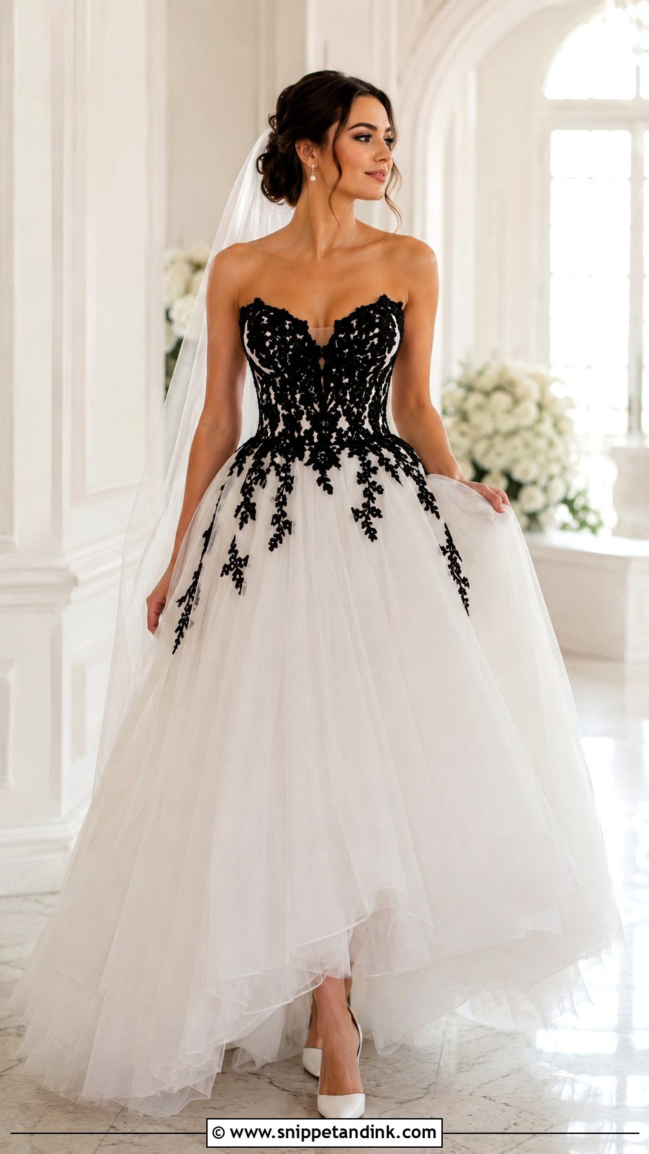 Black And White Ball Gown Wedding Dress - Snippet and Ink - 25 Black White Wedding Dress Ideas
