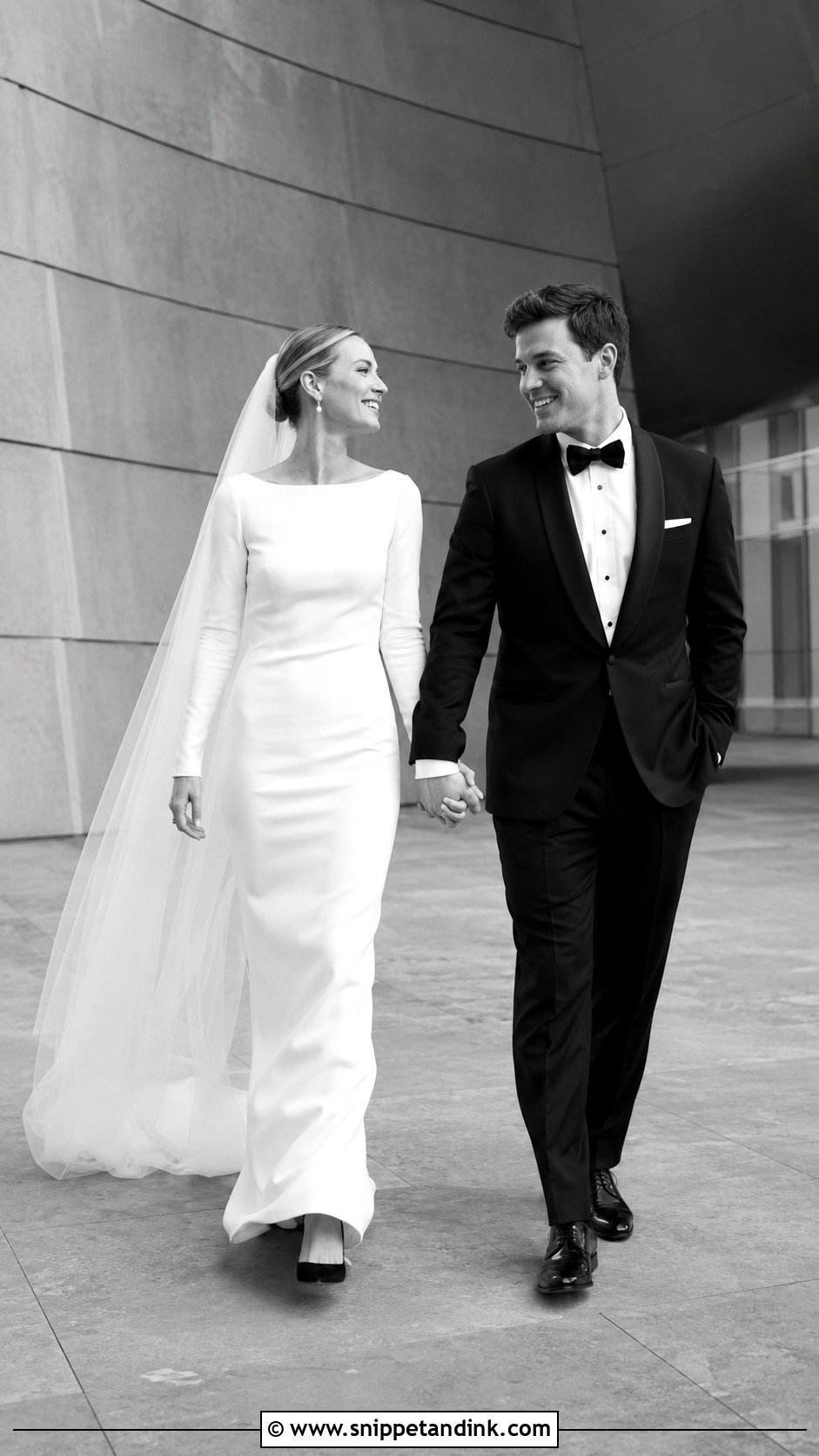 Black And White Bridal Couple Outfit - Snippet and Ink - 20 Bridal Couple Ideas