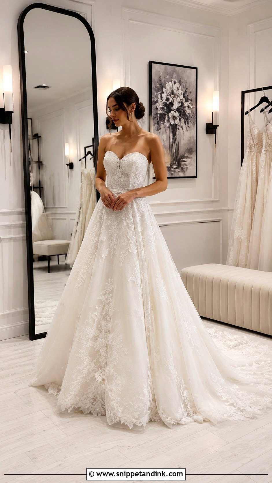 Black And White Bridal Fitting Room - Snippet and Ink - 20 Bridal Fitting Room Ideas