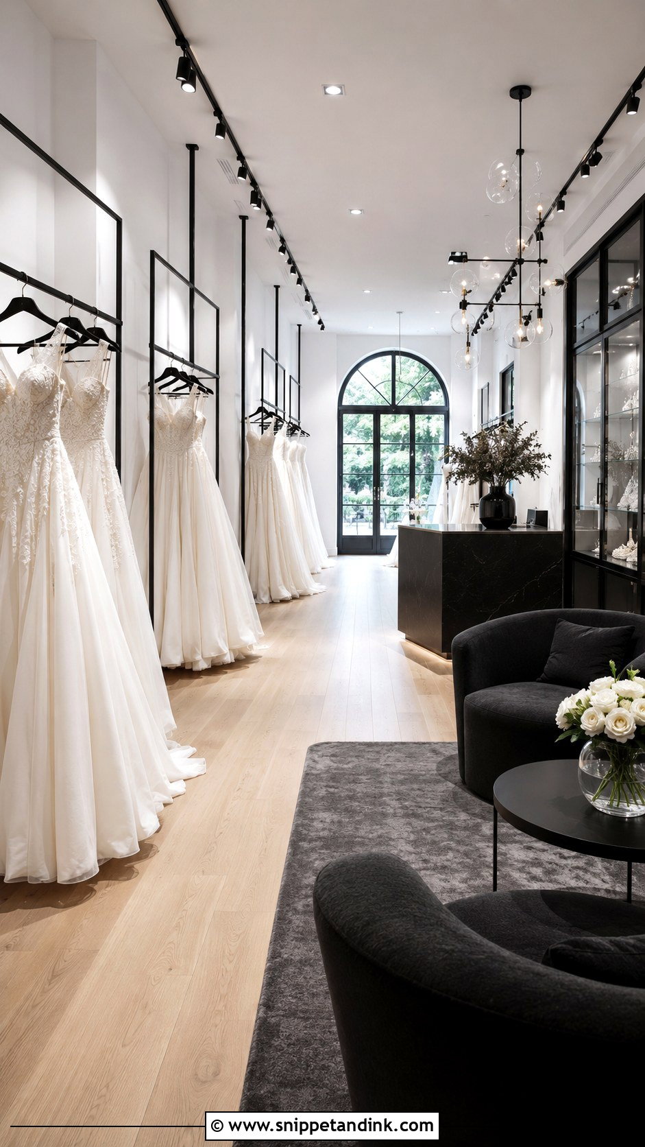 Black And White Bridal Salon - Snippet and Ink - 20 Bridal Salon Ideas