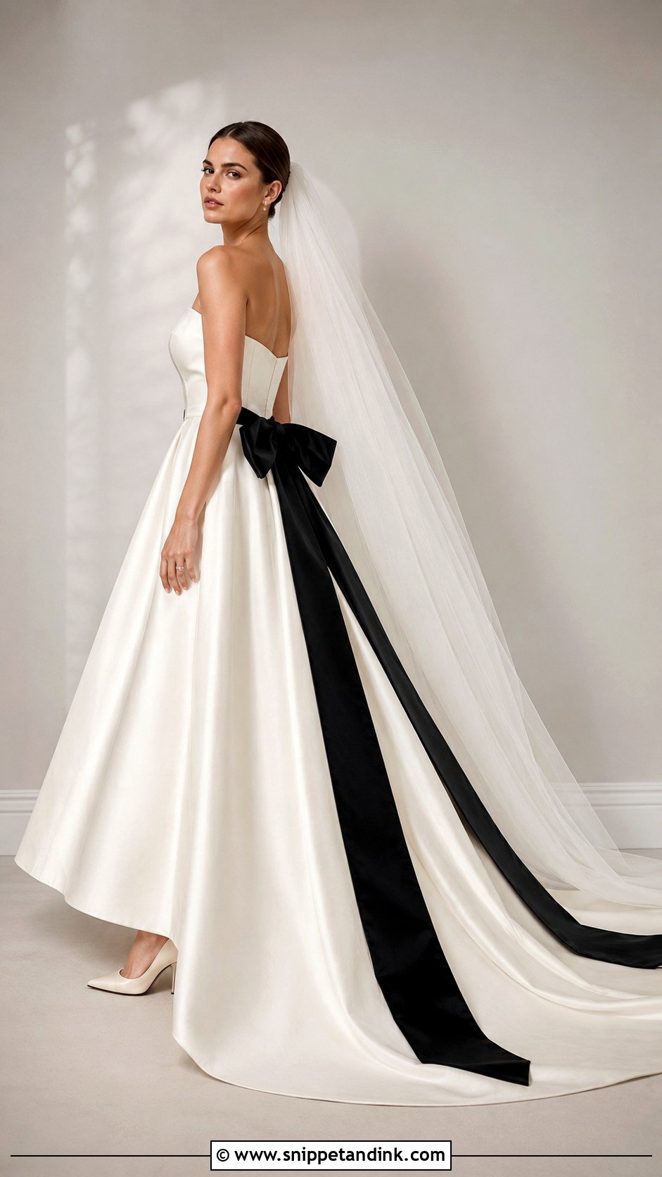 Black And White Cathedral Wedding Dress - Snippet and Ink - 30 Cathedral Wedding Dress Ideas