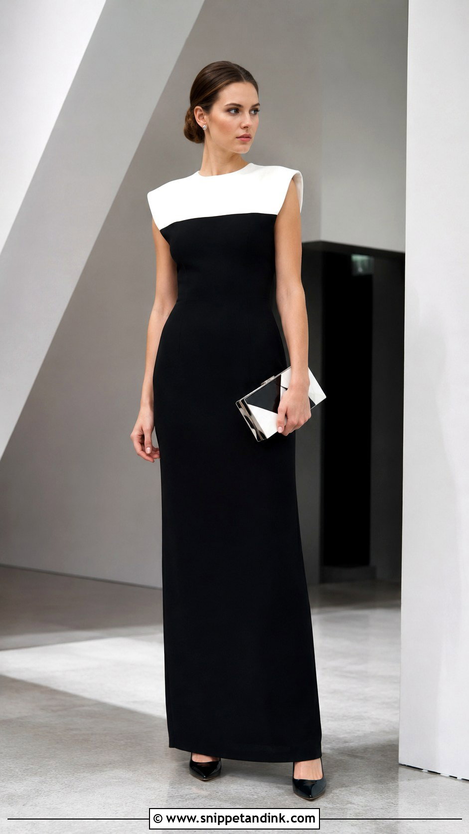 Black And White Contrast Gown - Snippet and Ink - 20 Minimalist Gown Ideas