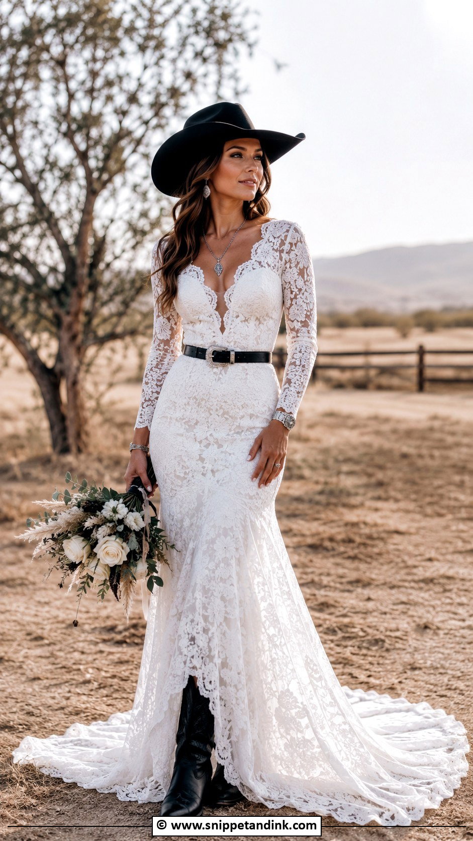 Black And White Cowgirl Wedding Dress - Snippet and Ink - 30 Cowgirl Wedding Dress Ideas