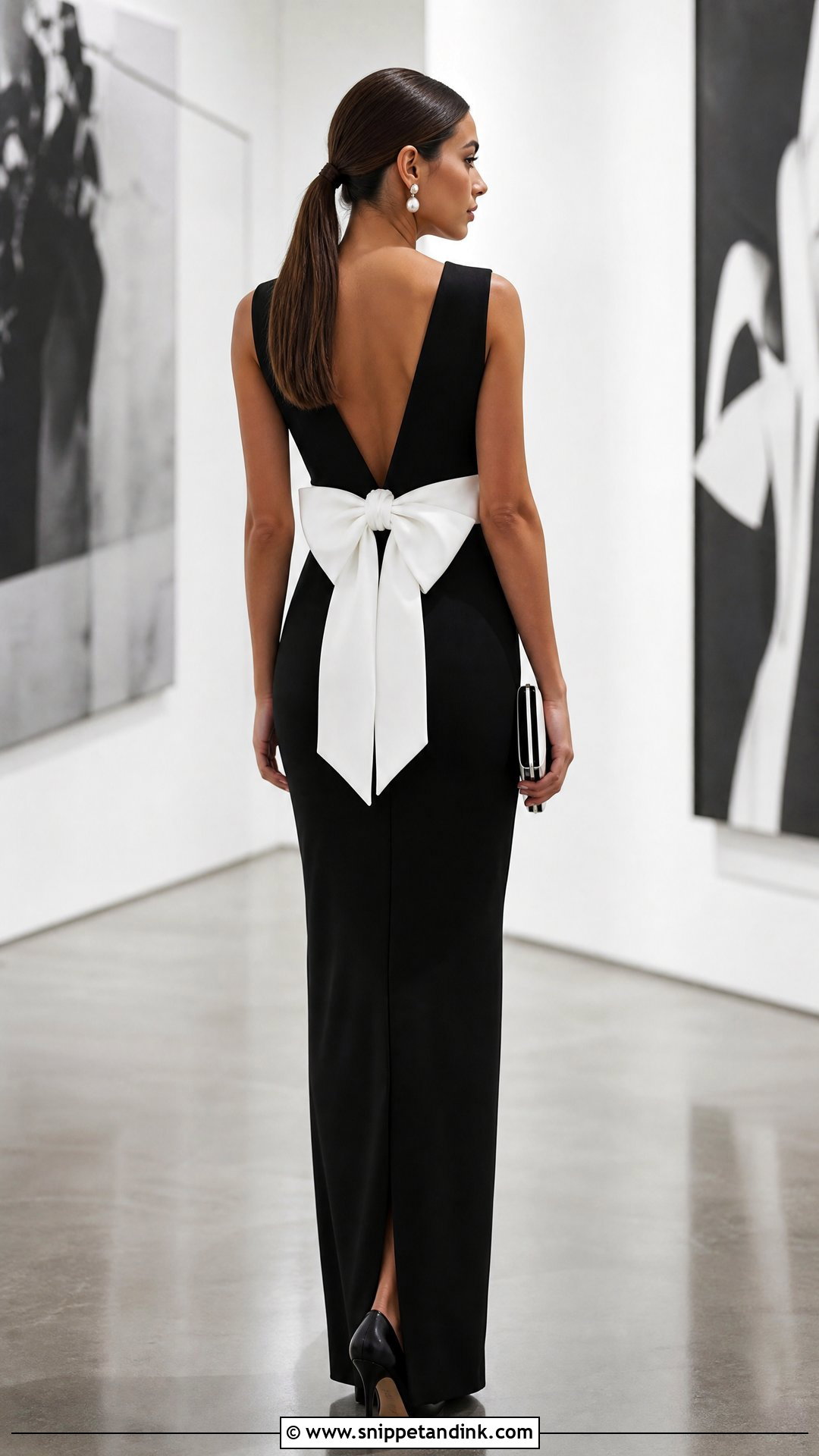 Black And White Gown With Back Bow - Snippet and Ink - 20 Gown with Bow At the Back Ideas