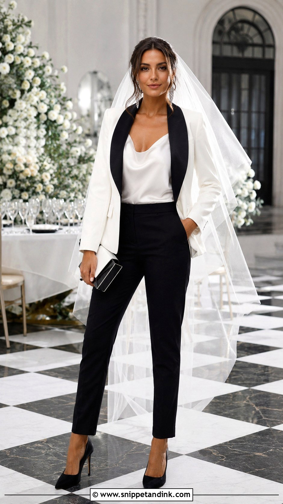 Black And White Marriage Tuxedo - Snippet and Ink - 20 Marriage Suits Women
