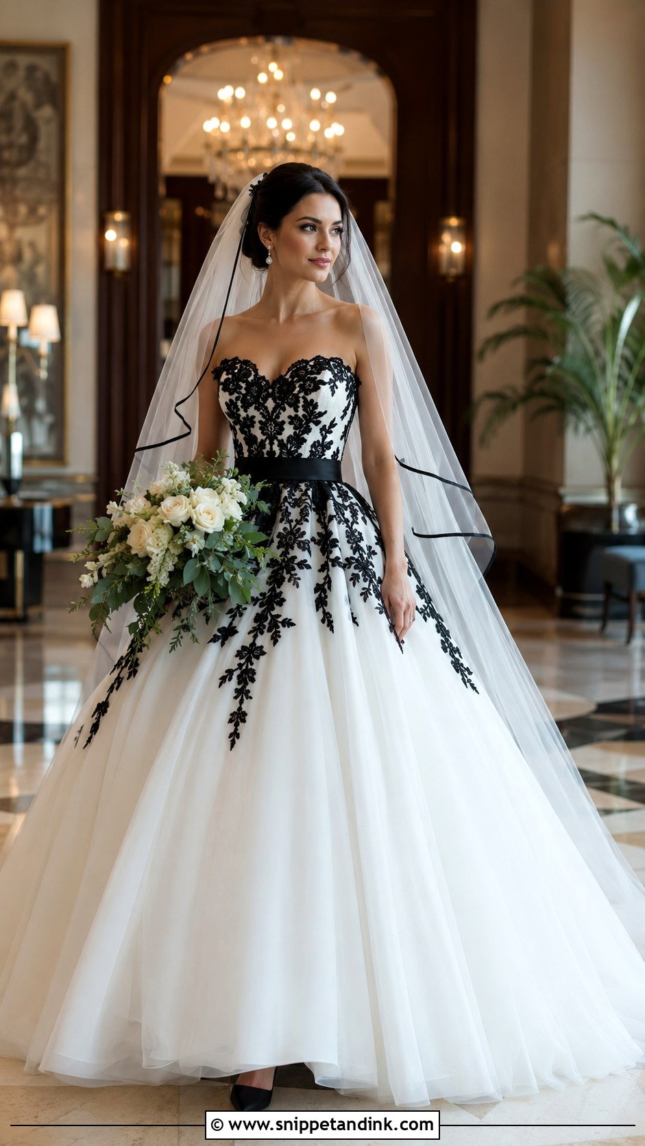Black And White Princess Wedding Dress - Snippet and Ink - 20 Black Wedding Dress Princess Ideas