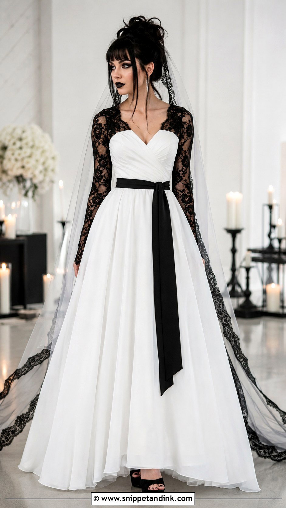 Black And White Punk Wedding Dress - Snippet and Ink - 25 Punk Wedding Dress Ideas