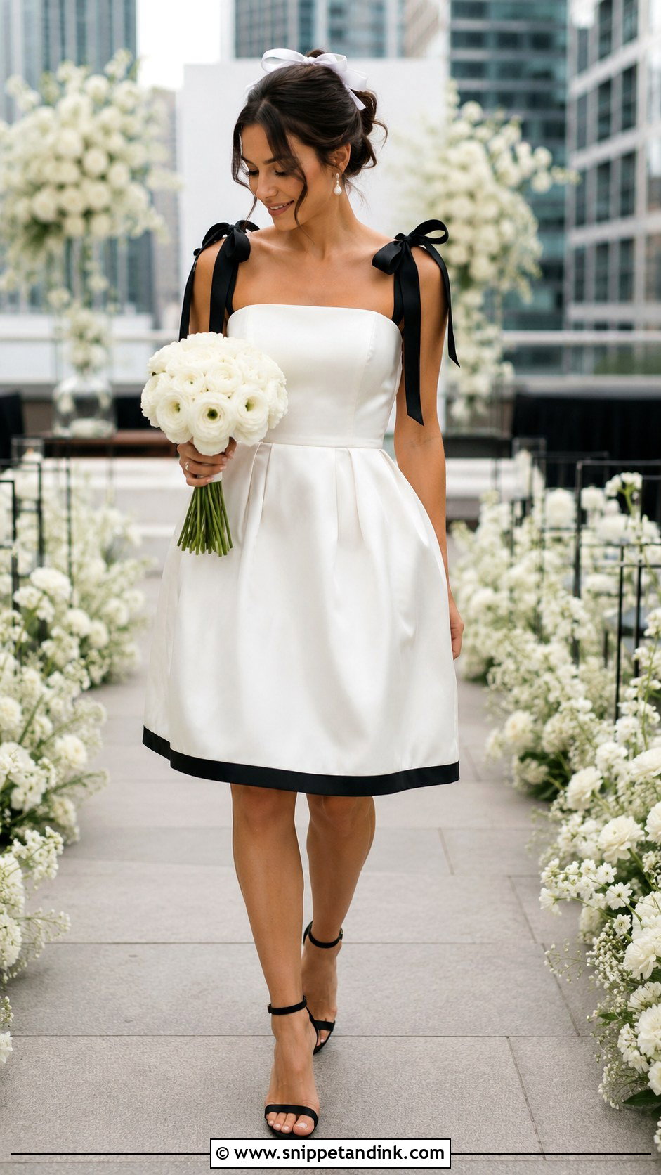 Black And White Short Wedding Dress - Snippet and Ink - 20 Black and White Wedding Dresses