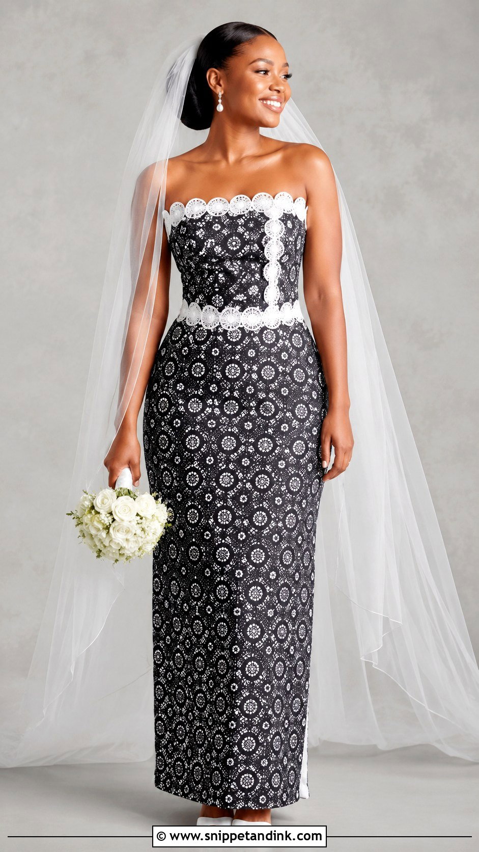 Black And White Shweshwe Wedding Dress - Snippet and Ink - 30 Shweshwe Wedding Dresses