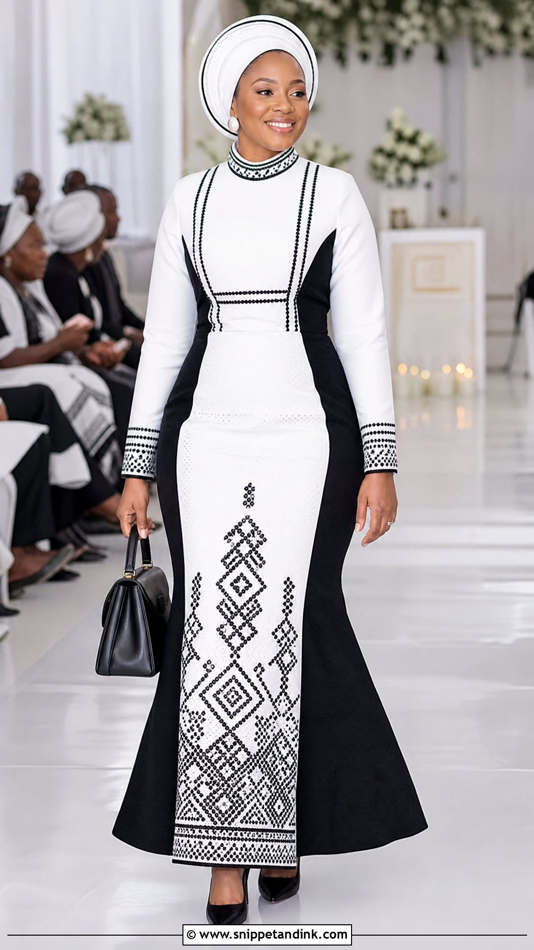 Black And White Sotho Traditional Wedding Dress - Snippet and Ink - 20 Sotho Traditional Wedding Dresses