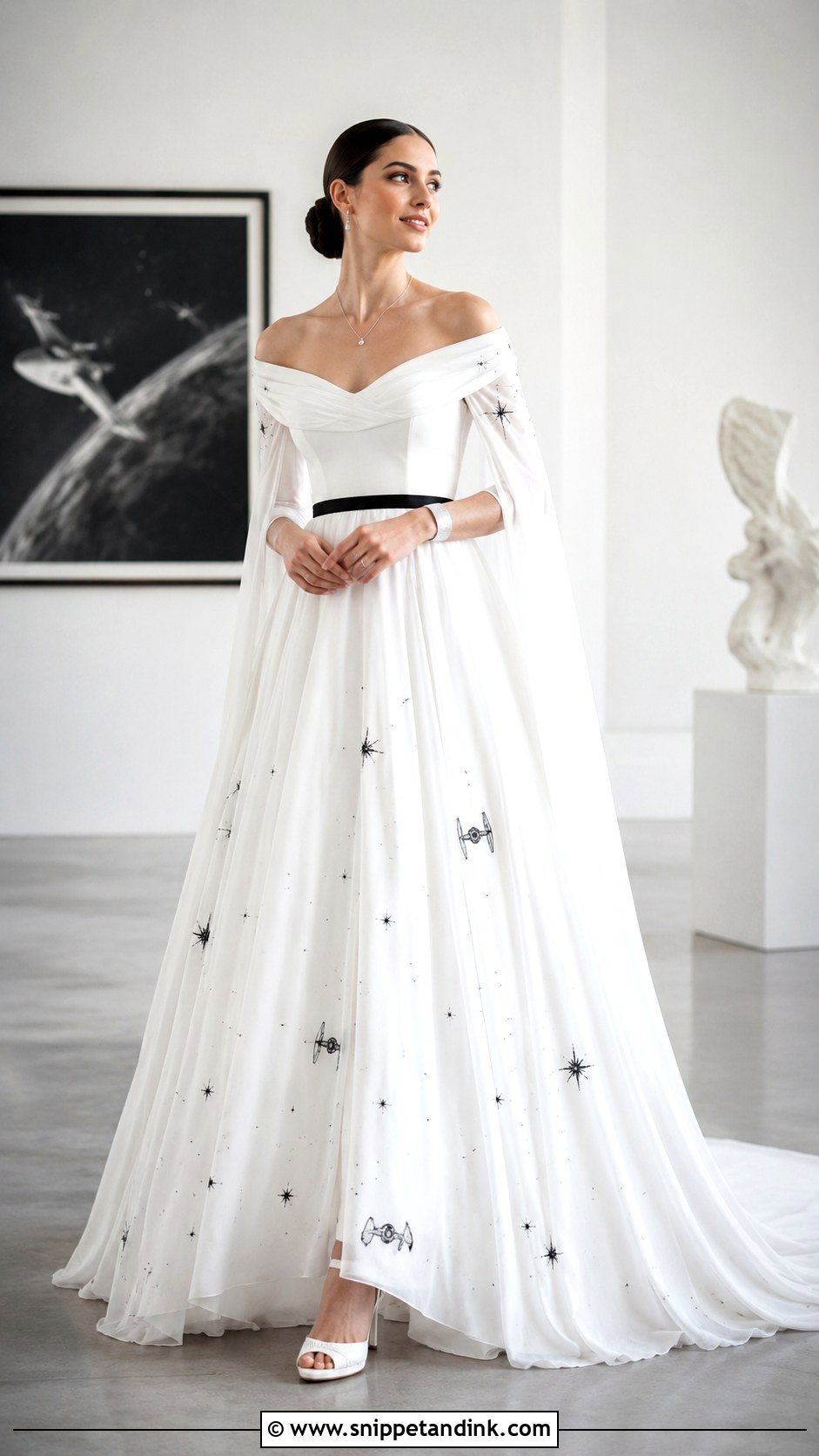 Black And White Star Wars Wedding Dress - Snippet and Ink - 25 Star Wars Wedding Dress Ideas