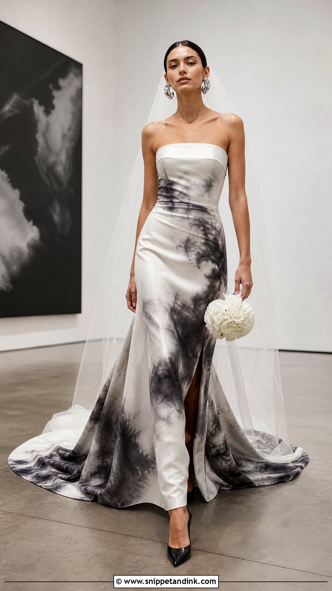 Black And White Tie Dye Wedding Dress - Snippet and Ink - 20 Tie Dye Wedding Dress Ideas
