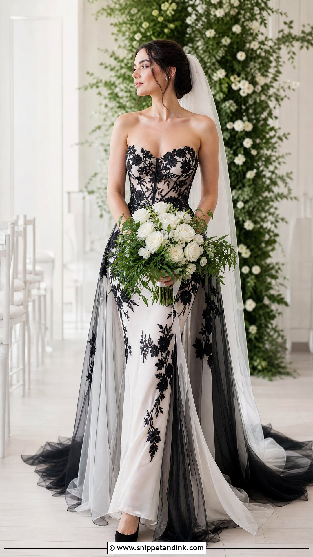 Black And White Tulle Wedding Dress - Snippet and Ink - 20 Tulle Wedding Dresses