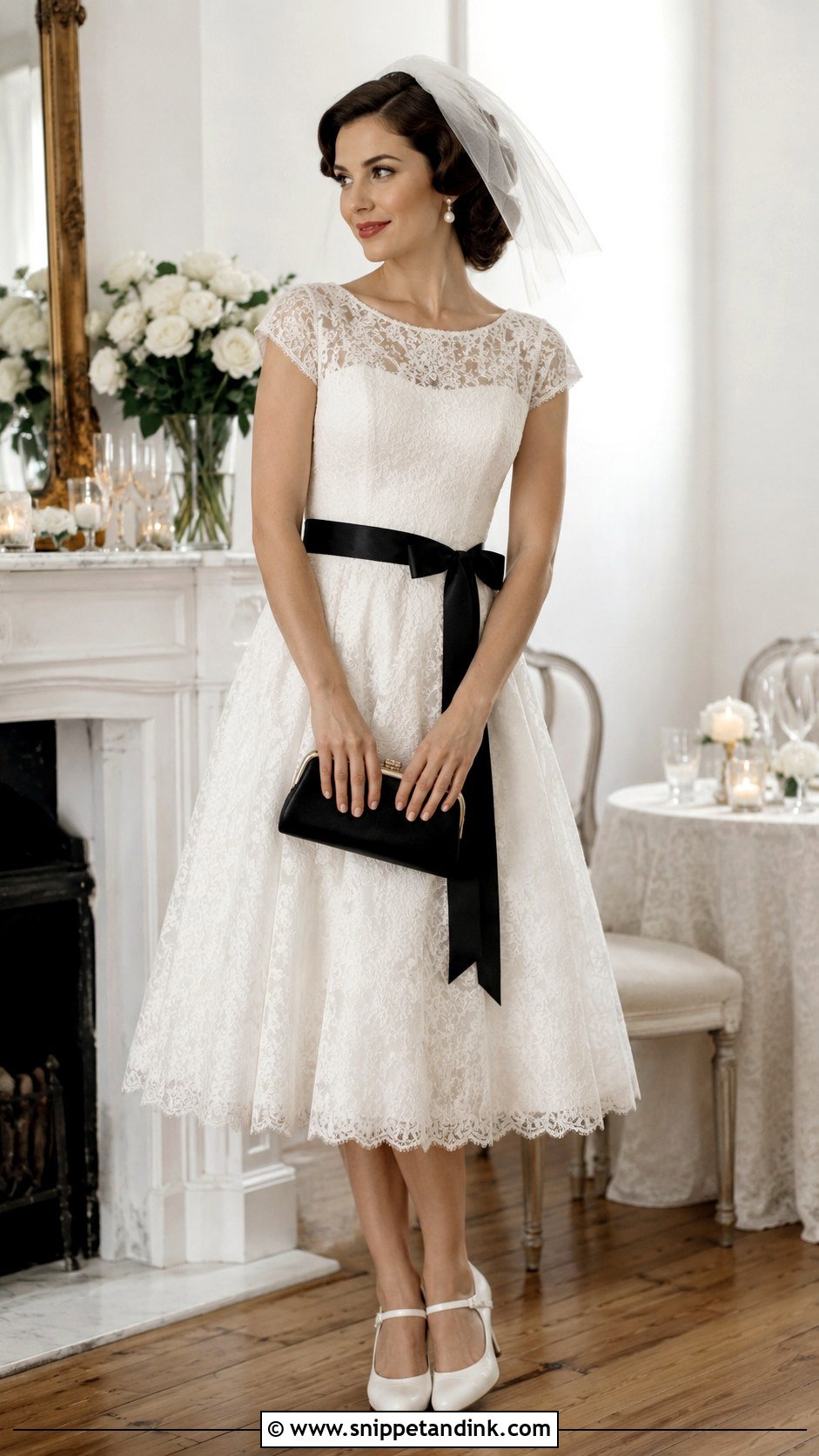 Black And White Vintage Wedding Dress - Snippet and Ink - 25 Black White Wedding Dress Ideas