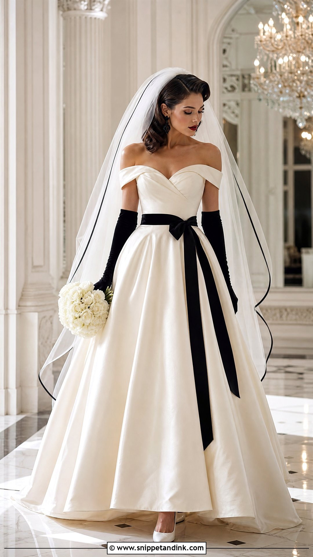 Black And White Vintage Wedding Dress - Snippet and Ink - 20 Vintage Glam Wedding Dress Ideas