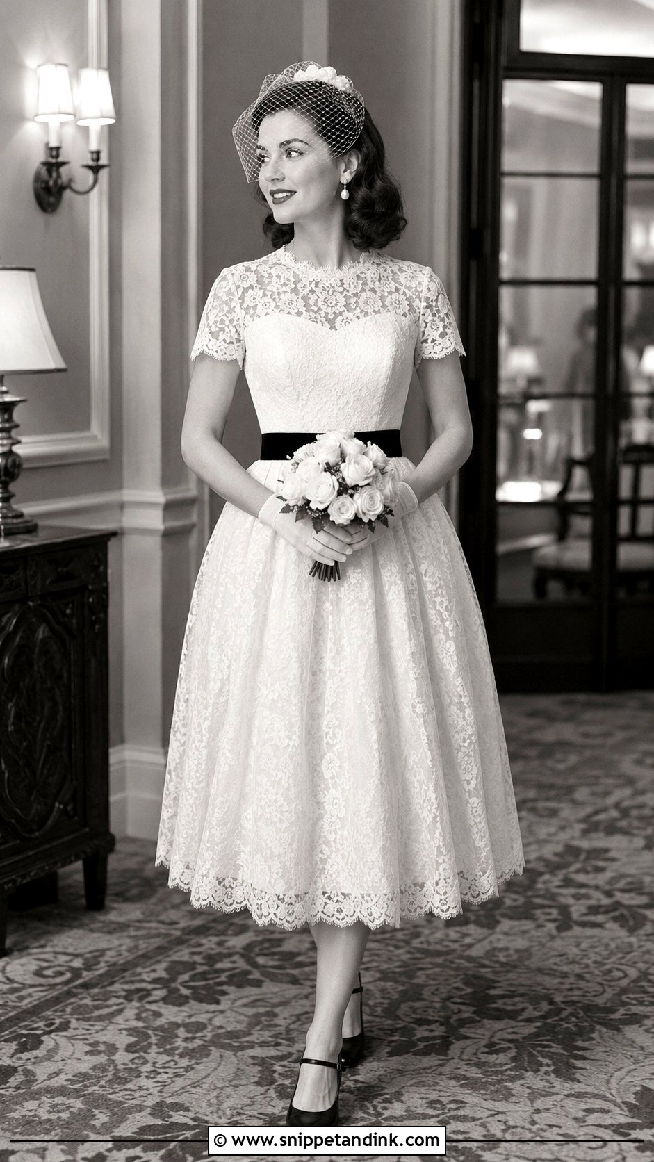 Black And White Vintage Wedding Dress - Snippet and Ink - 20 Black and White Wedding Dresses