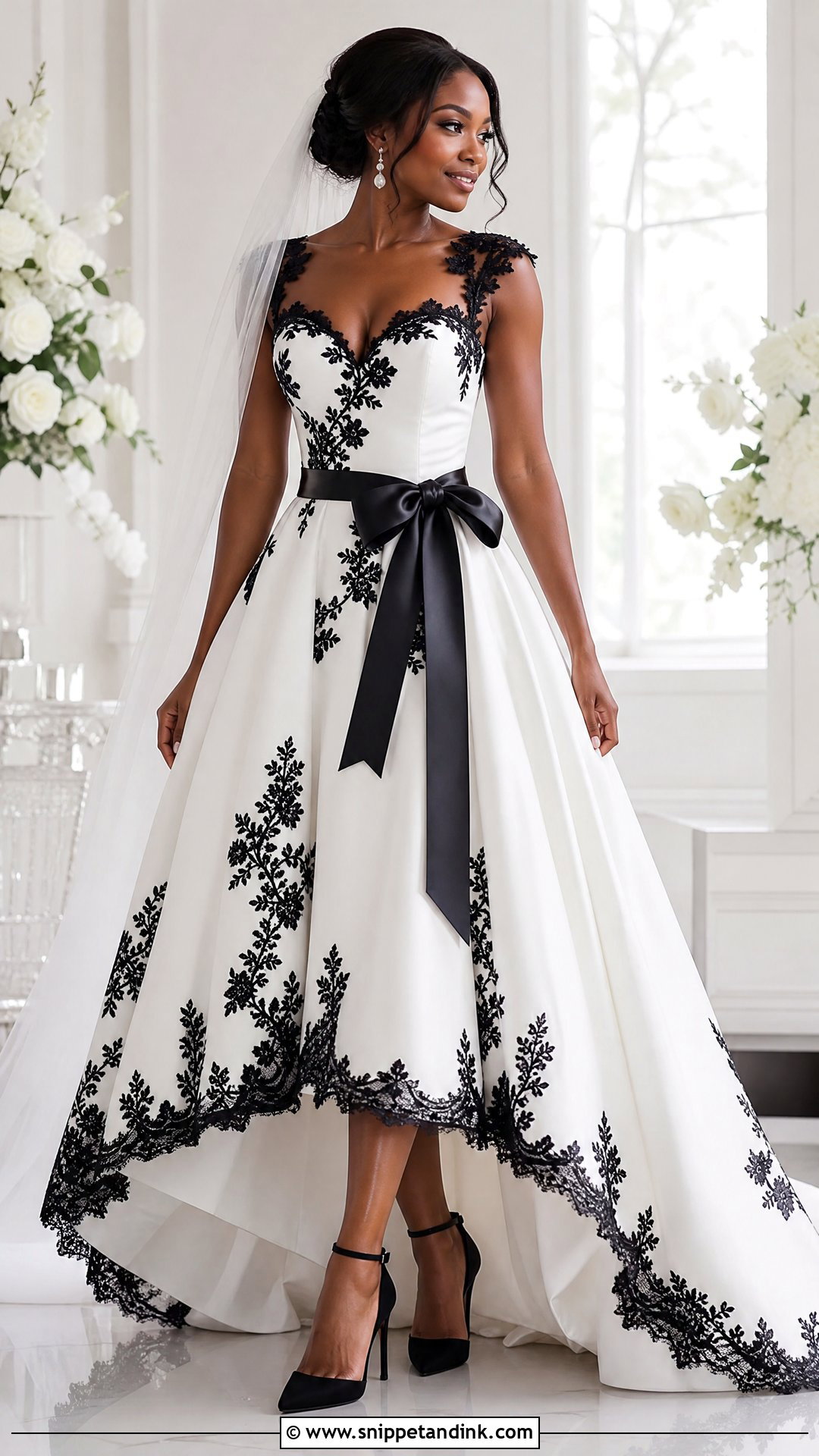 Black And White Wedding Dress - Snippet and Ink - 25 Black People Wedding Dresses