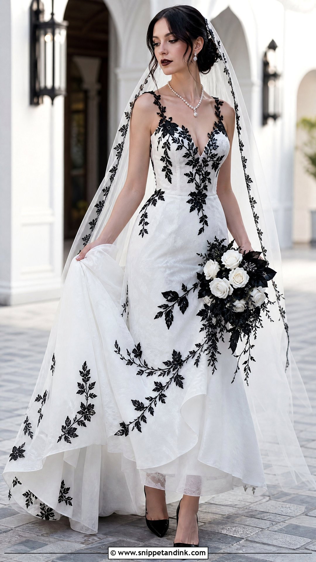 Black And White Wedding Dress - Snippet and Ink - 25 Dark Romantic Wedding Dress Ideas