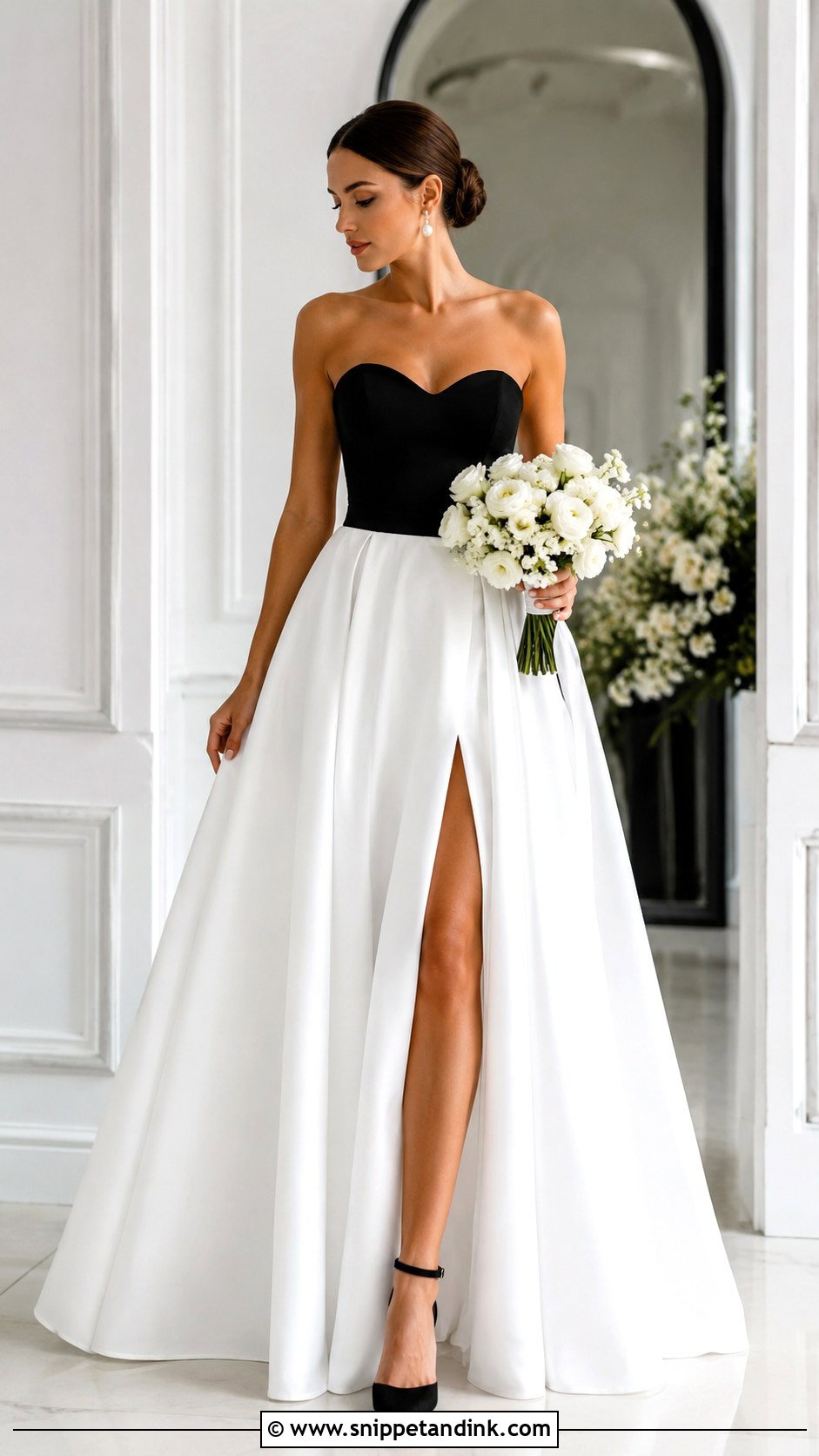 Black And White Wedding Dress - Snippet and Ink - 30 Black Wedding Dress Ideas