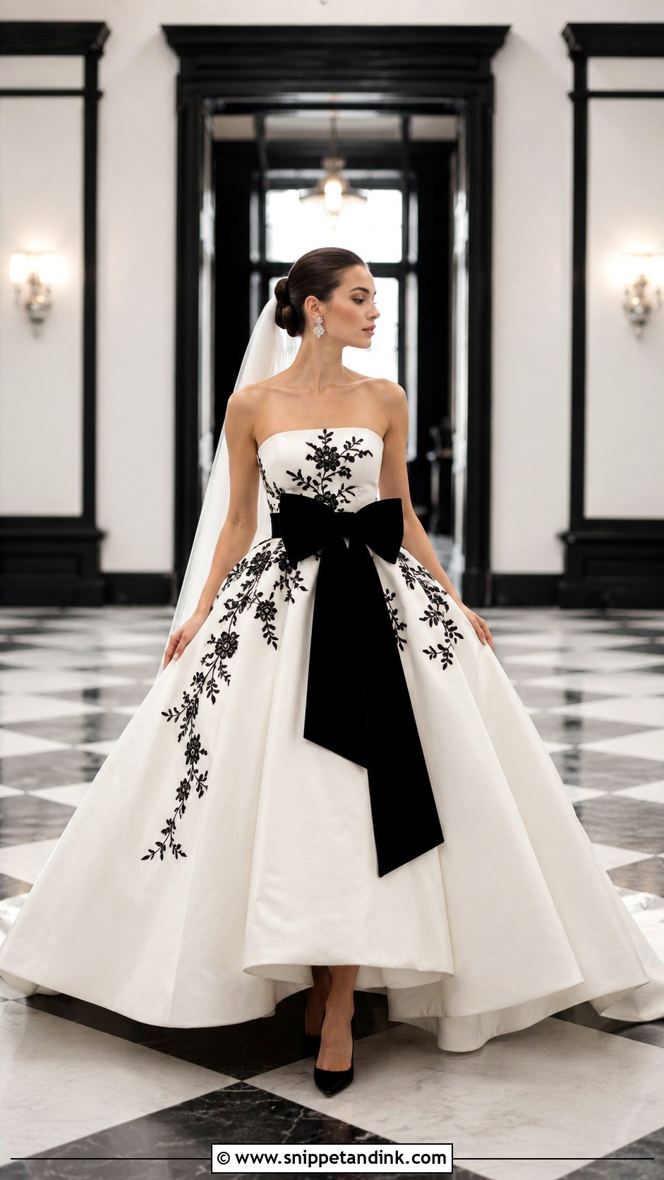 Black And White Wedding Dress - Snippet and Ink - 20 Grand Wedding Dress Ideas