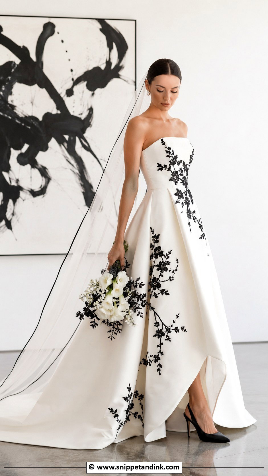 Black And White Wedding Dress - Snippet and Ink - 25 Eclectic Wedding Dress Ideas