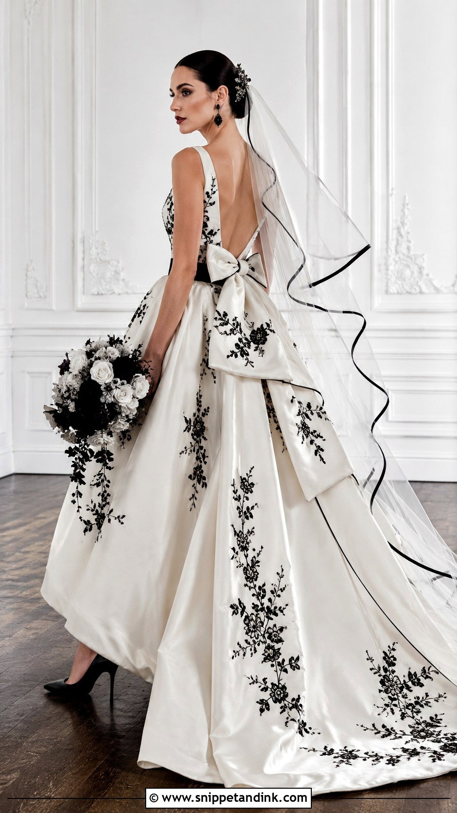 Black And White Wedding Dress - Snippet and Ink - 20 Maximalist Wedding Dress Ideas