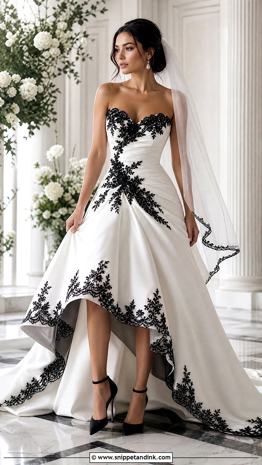 Black And White Wedding Dress - Snippet and Ink - 25 Edgy Wedding Dress Ideas