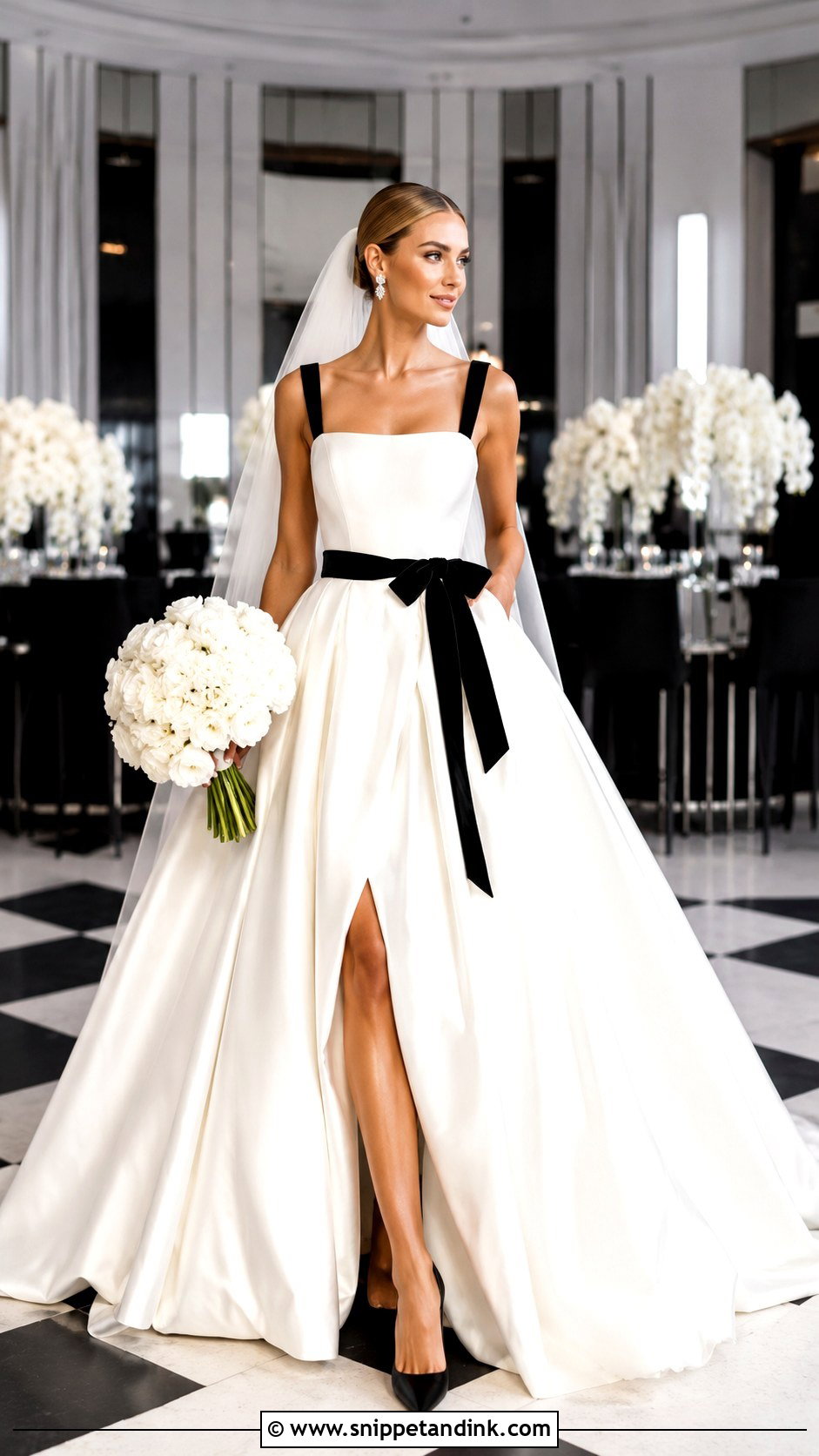 Black And White Wedding Dress - Snippet and Ink - 20 Boujee Wedding Dress Ideas