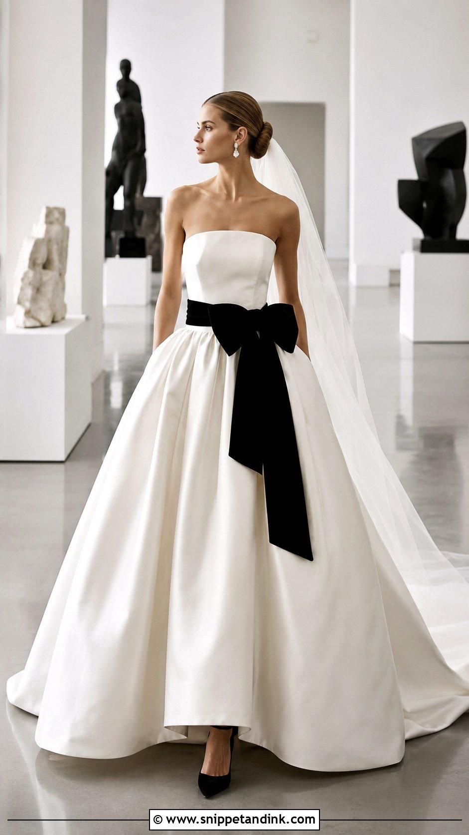 Black And White Wedding Dress - Snippet and Ink - 20 Glamour Wedding Dress Ideas