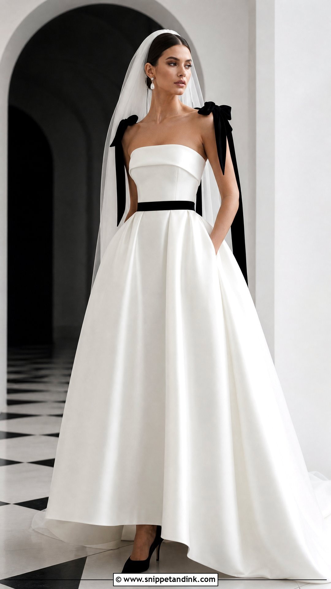 Black And White Wedding Dress - Snippet and Ink - 20 Unique Modern Wedding Dress Ideas
