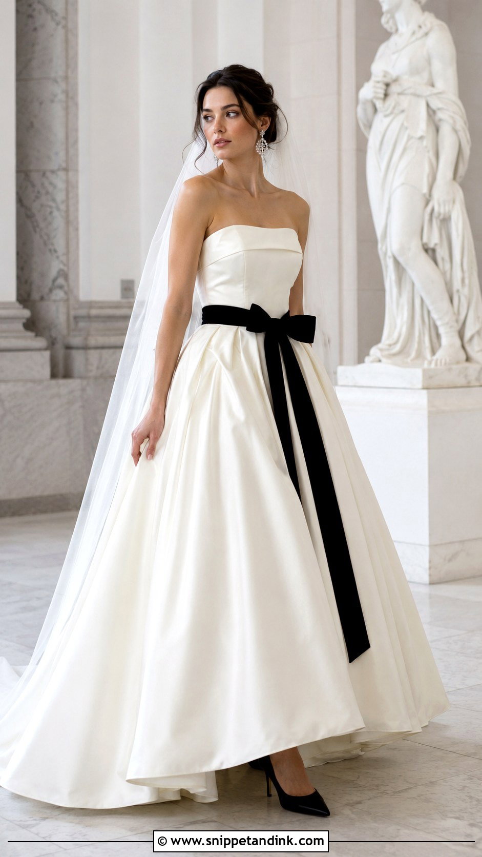 Black And White Wedding Dress - Snippet and Ink - 20 Modern Bride Dress Ideas