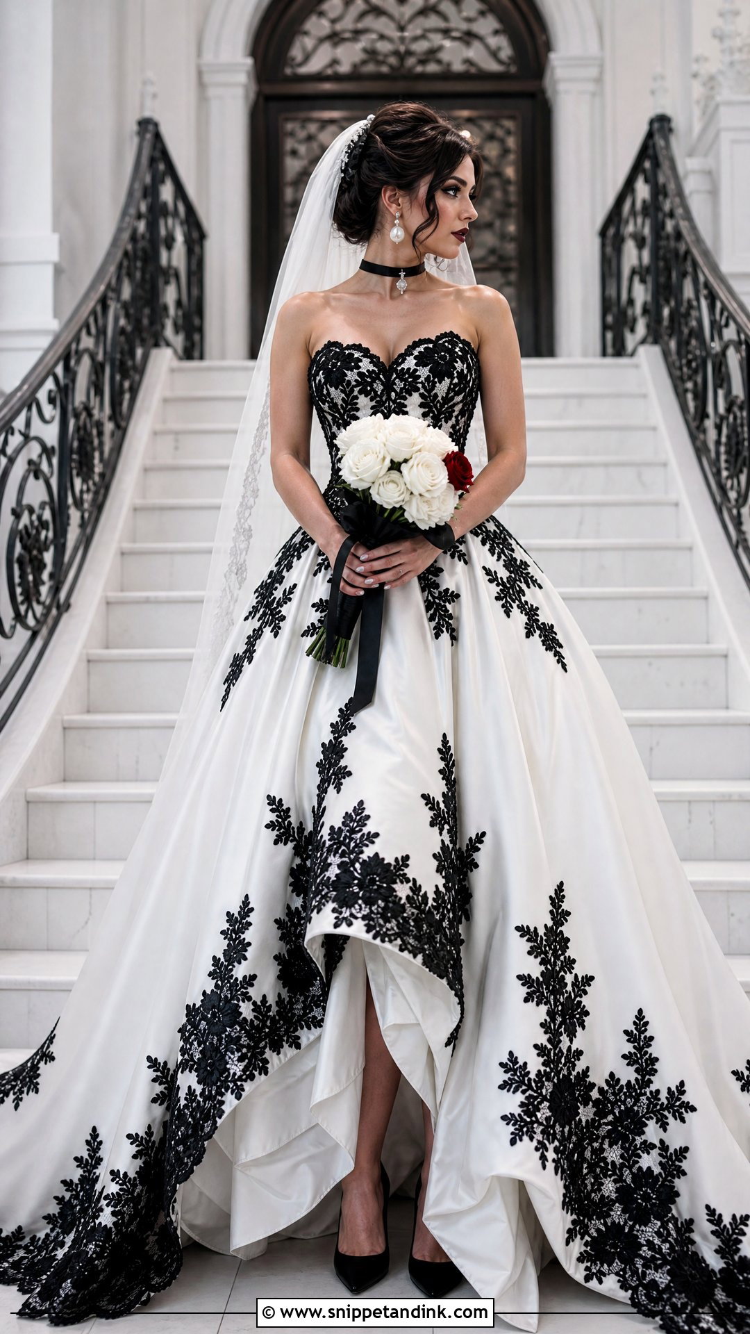Black And White Wedding Dress - Snippet and Ink - 20 Phantom of the Opera Wedding Dress Ideas