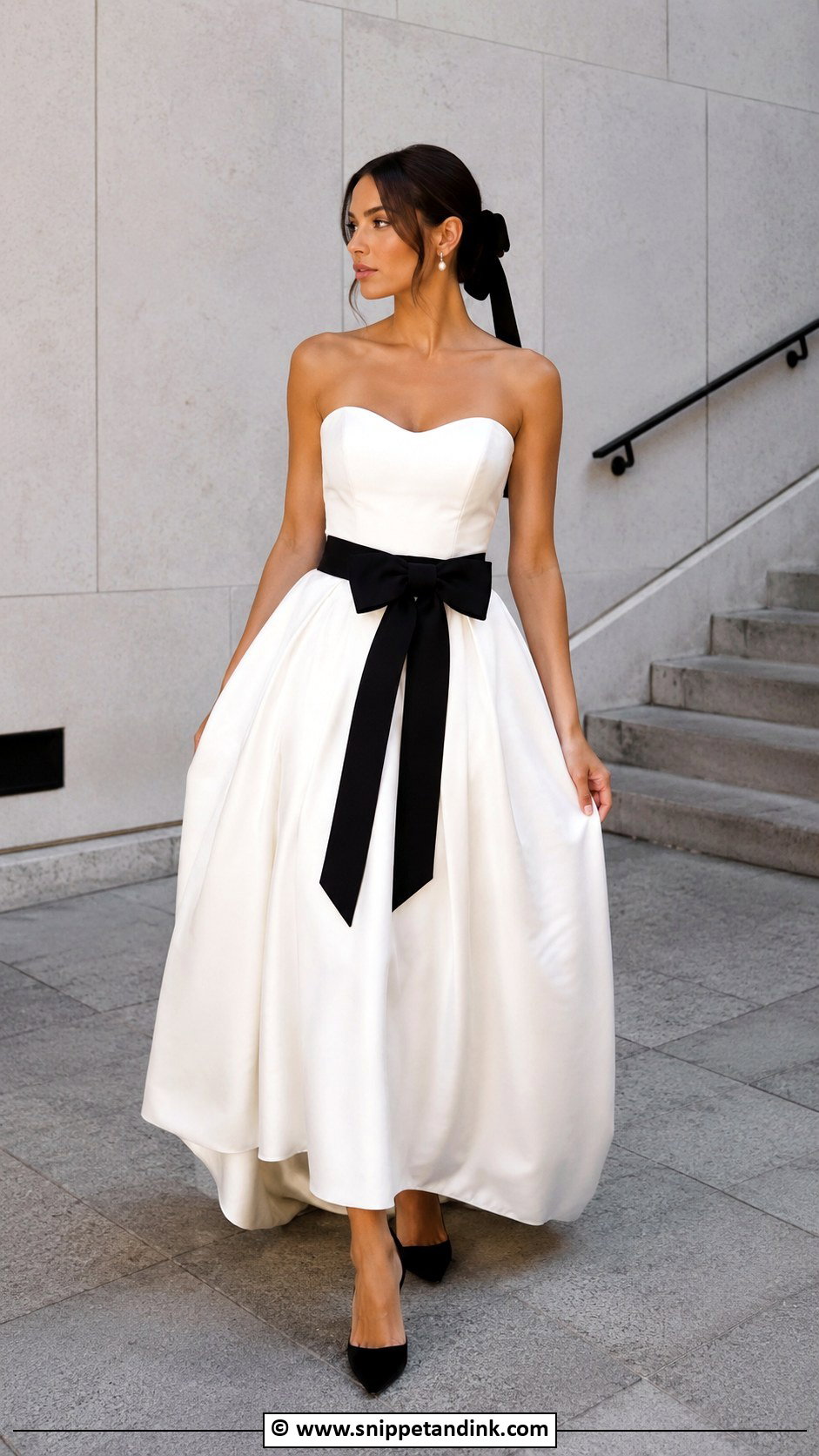 Black And White Wedding Dress - Snippet and Ink - 30 Chic Wedding Dress Ideas