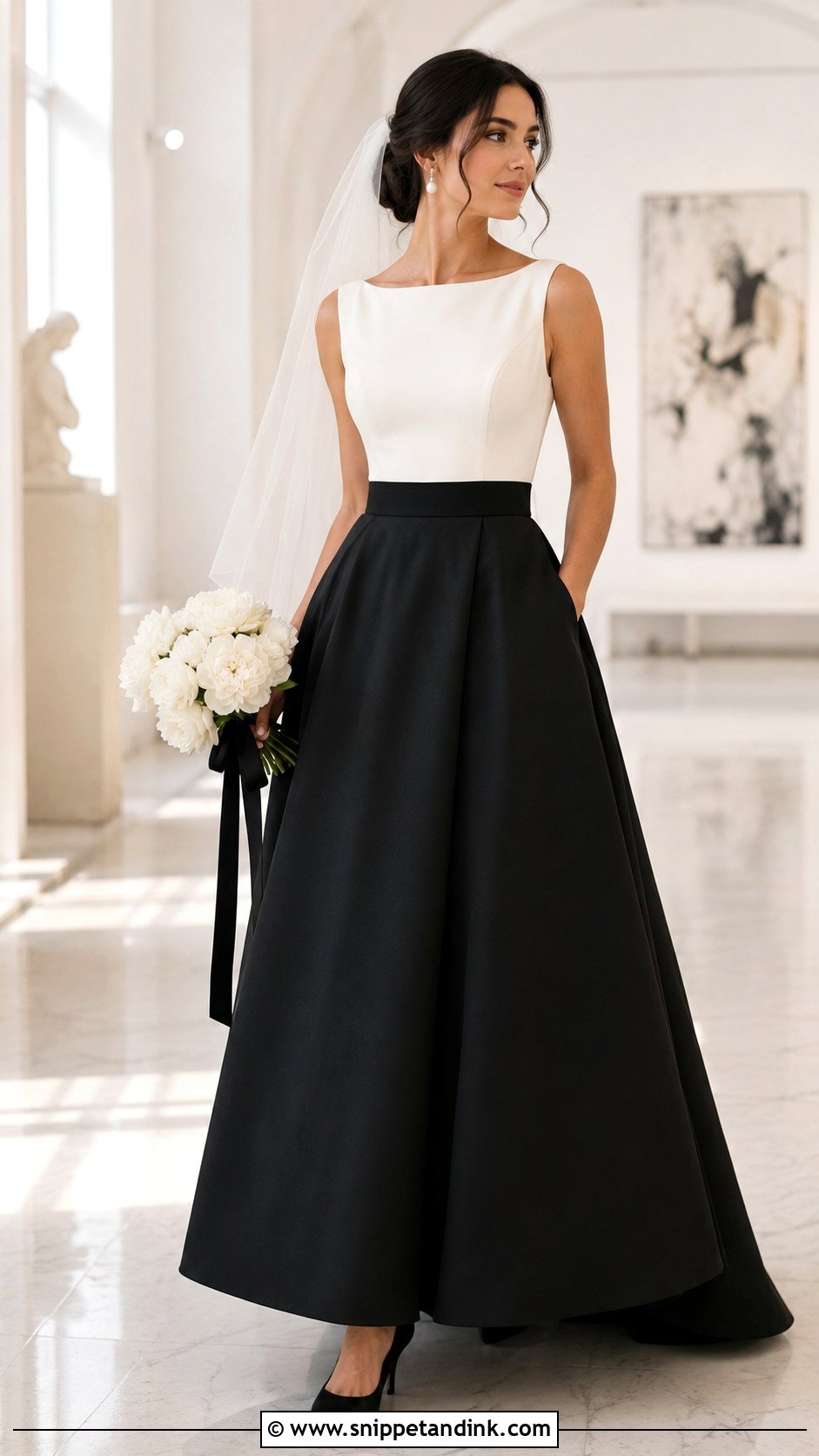 Black And White Wedding Dress Bride - Snippet and Ink - 20 Bride in Black Ideas