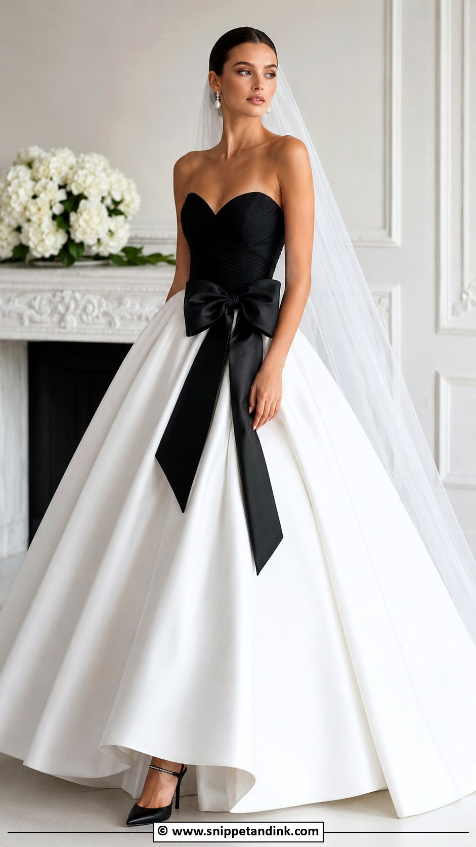 Black And White Wedding Dress With Ball Skirt - Snippet and Ink - 30 Extravagant Wedding Dresses